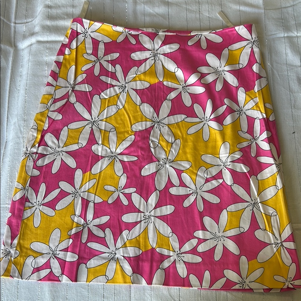 !it jeans Pink and Yellow A-line Mini Skirt Resort Wear